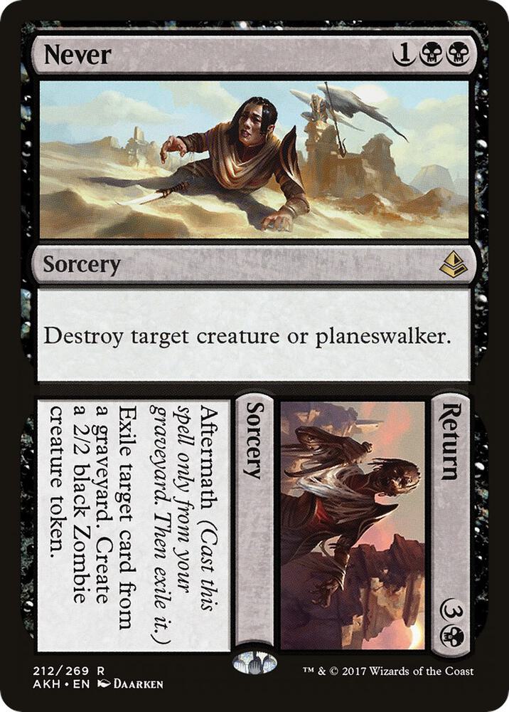 Never // Return 212 Amonkhet MTG R NM