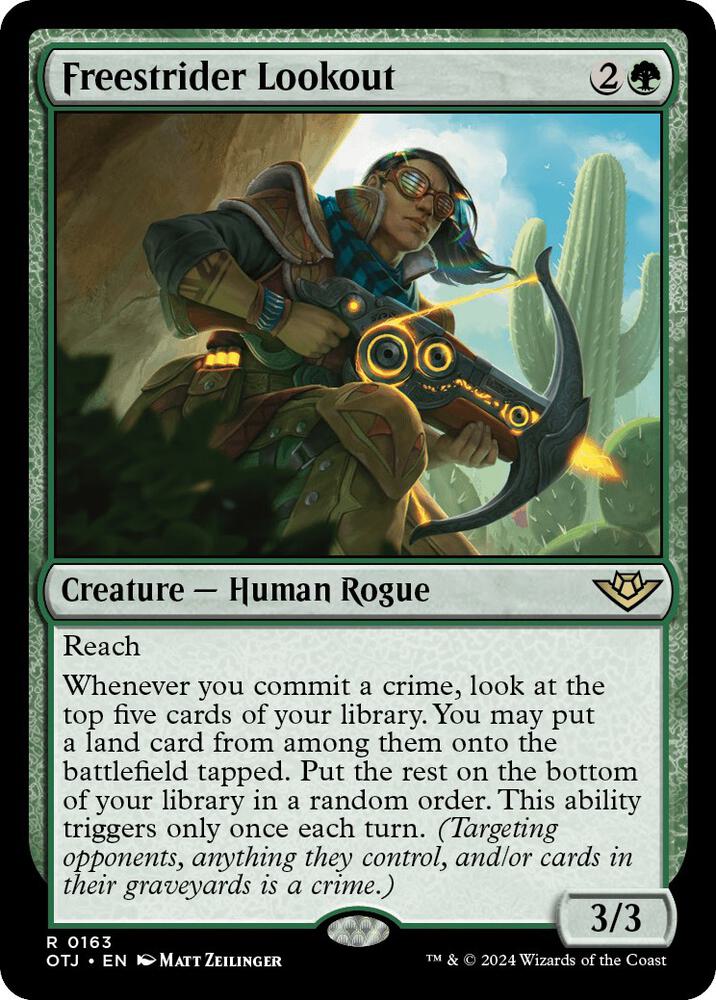 Freestrider Lookout 163 Outlaws of Thunder Junction MTG R NM