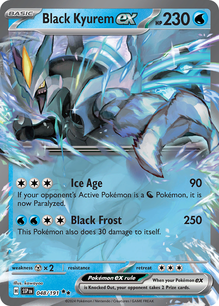 Black Kyurem ex 048/191 Surging Sparks Pokemon Double Rare Holo NM
