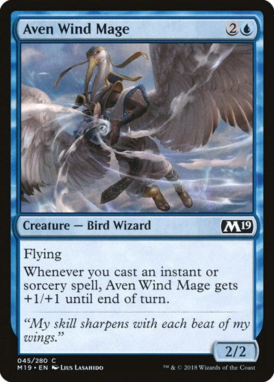 Aven Wind Mage - Core Set 2019 (#45, Common) - Near Mint