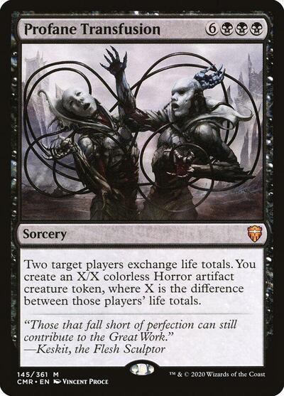 Profane Transfusion (#145, Mythic Rare) Commander Legends Near Mint Magic: The Gathering: