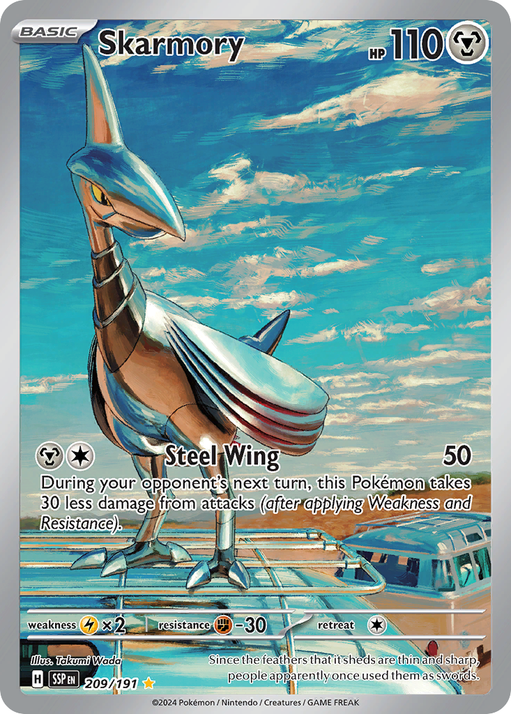 Skarmory 209/191 Surging Sparks Pokemon Illustration Rare Holo NM