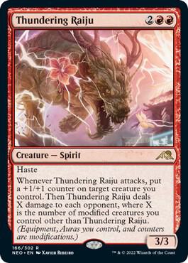 Thundering Raiju 166 Kamigawa: Neon Dynasty MTG R NM
