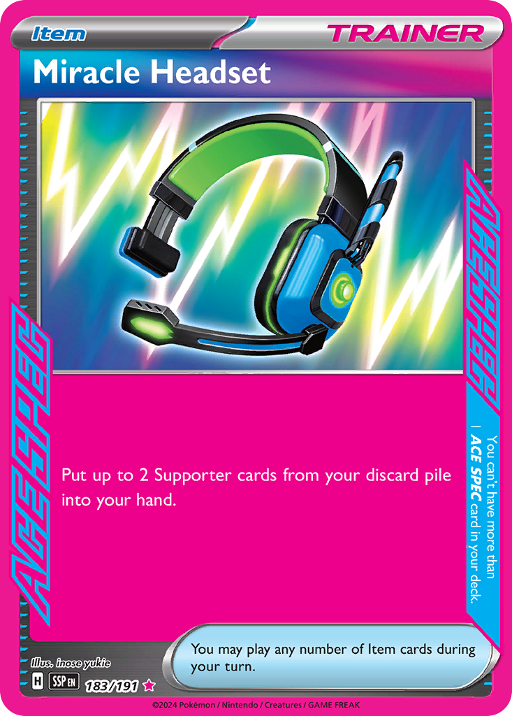 Miracle Headset 183/191 Surging Sparks Pokemon ACE SPEC Rare Holo NM