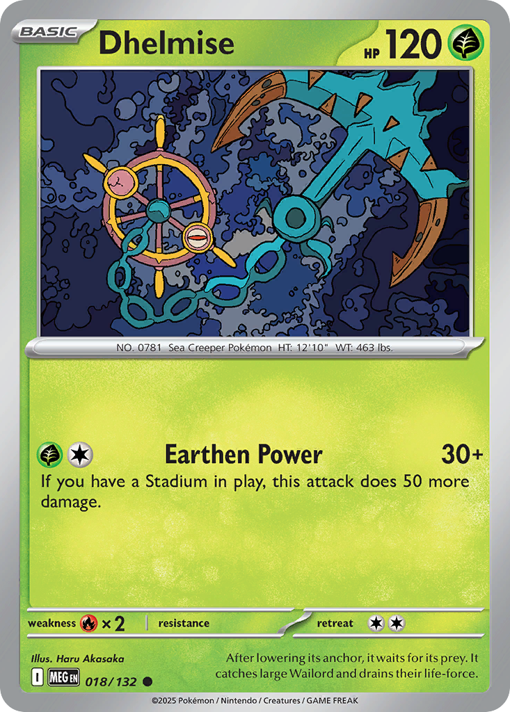 Dhelmise 018/132 Mega Evolution Pokemon C NM