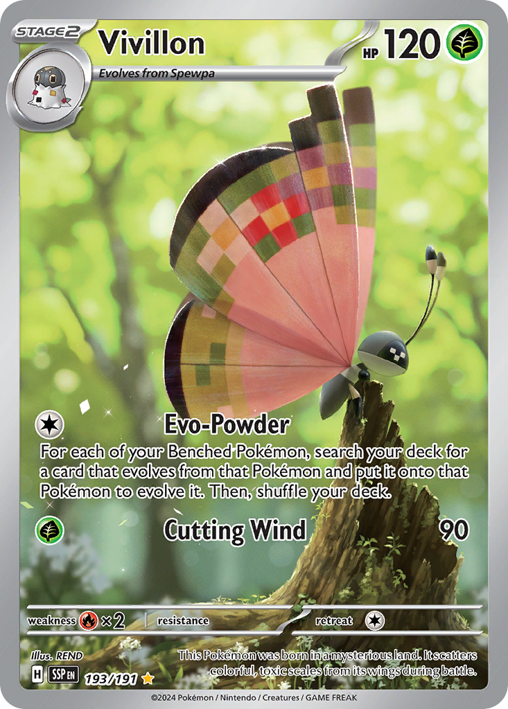 Vivillon 193/191 Surging Sparks Pokemon Illustration Rare Holo NM