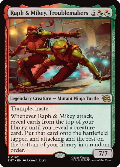 Raph and Mikey Troublemakers - Teenage Mutant Ninja Turtles (#167, Rare) - Near Mint