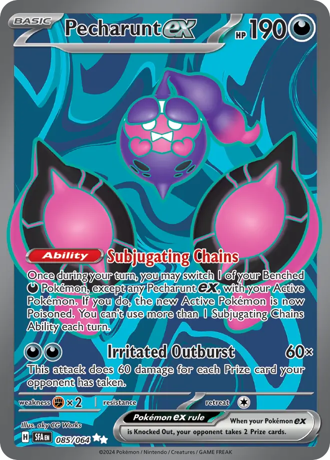 Pecharunt ex 085/064 Shrouded Fable Pokemon Ultra Rare Holo NM