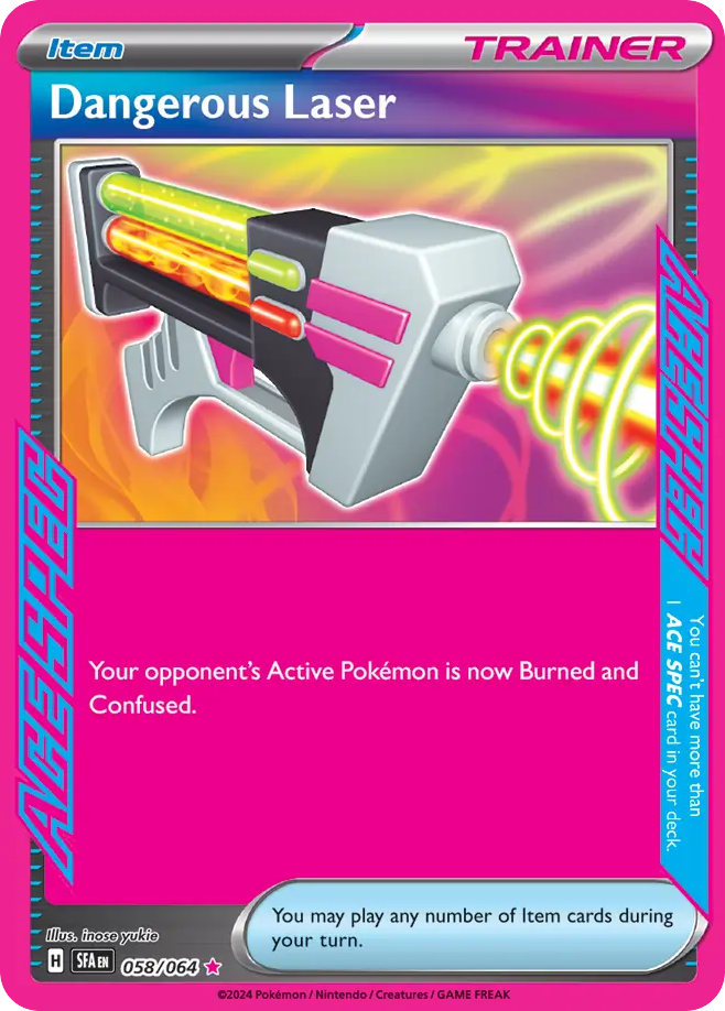 Dangerous Laser 058/064 Shrouded Fable Pokemon ACE SPEC Rare Holo NM