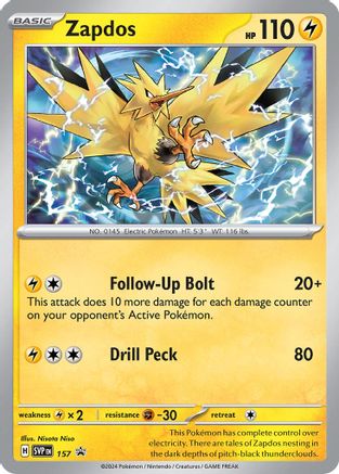 Zapdos 157 Holo Scarlet & Violet Promo Pokemon P Holo NM