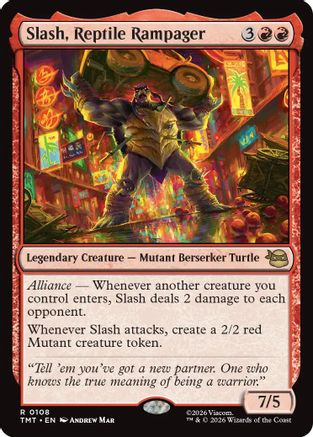 Slash, Reptile Rampager 0108 Teenage Mutant Ninja Turtles MTG R NM