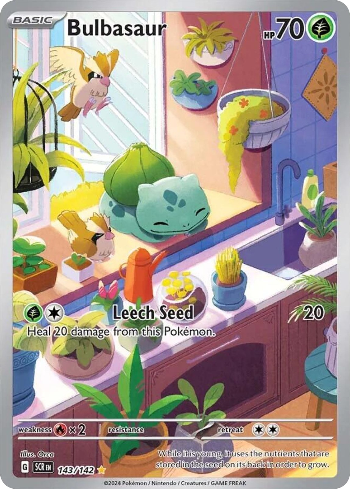 Bulbasaur 143/142 Stellar Crown Pokemon Illustration Rare NM