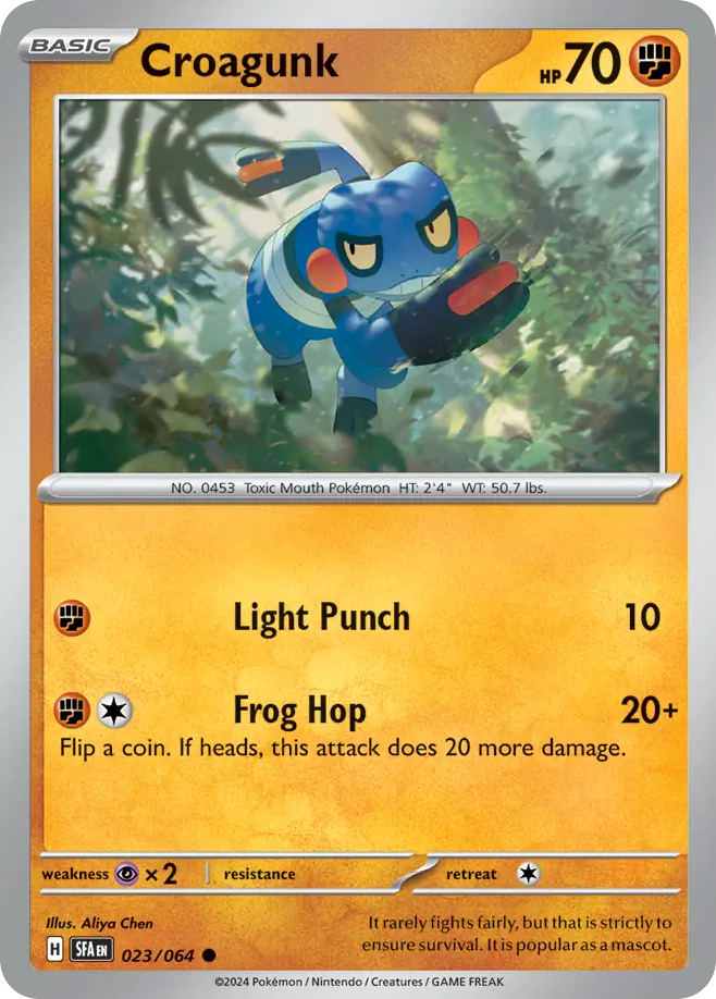 Croagunk 023/064 Shrouded Fable Pokemon C NM