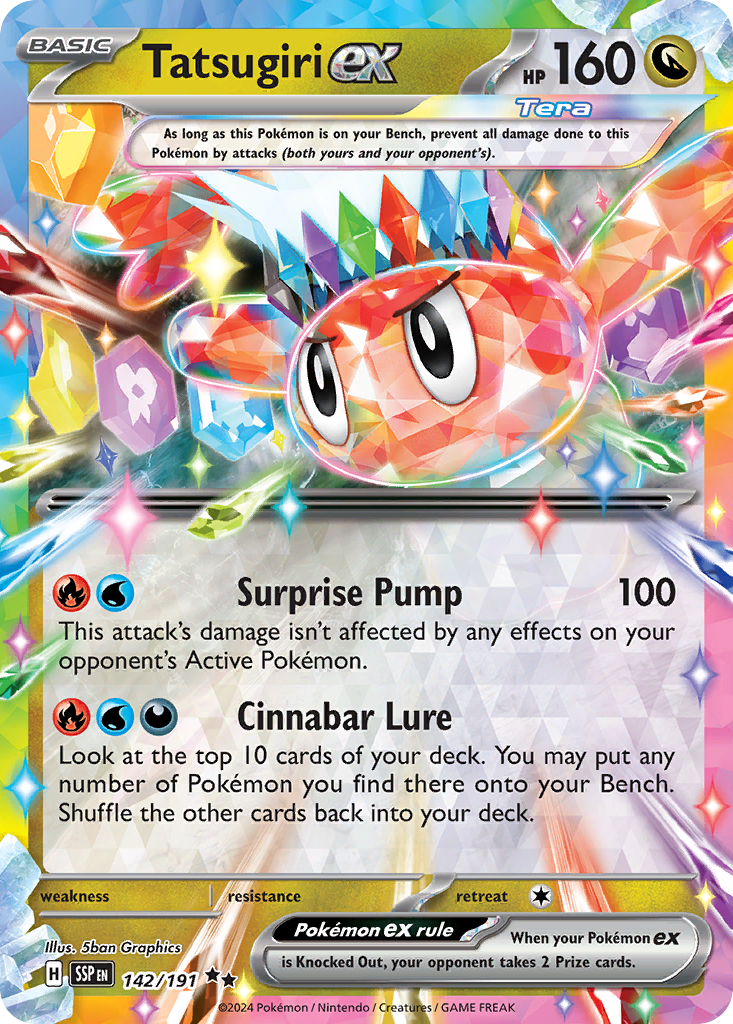 Tatsugiri ex 142/191 Surging Sparks Pokemon Double Rare Holo NM