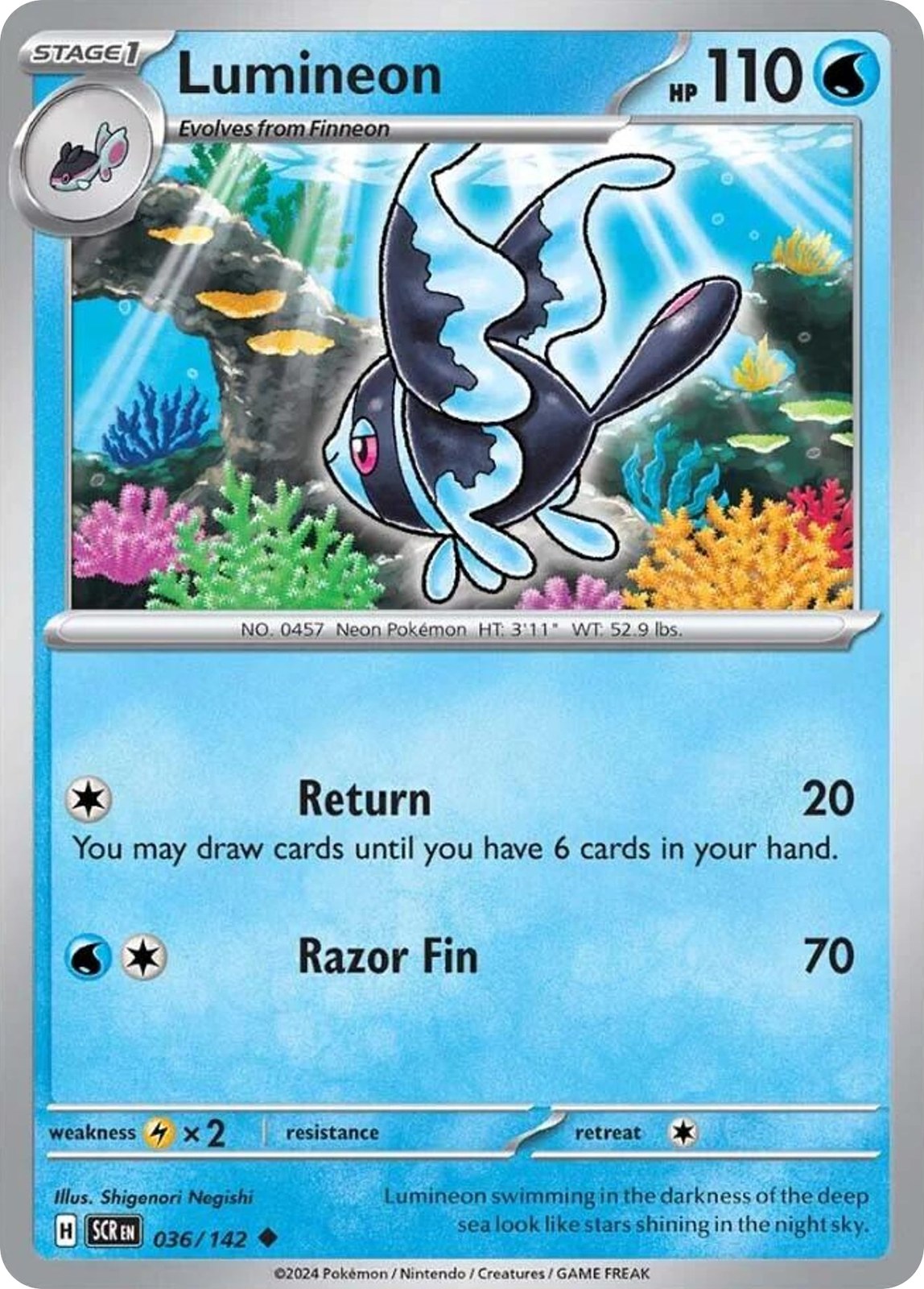 Lumineon 36/142 Stellar Crown Pokemon UC NM