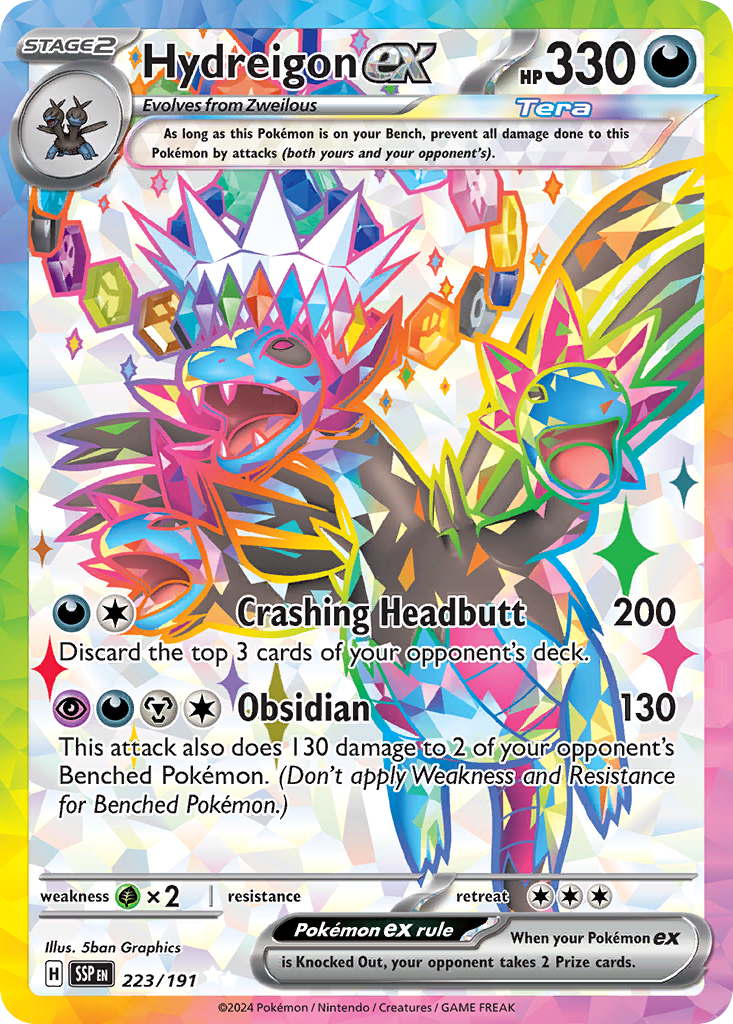 Hydreigon ex 223/191 Surging Sparks Pokemon Ultra Rare Holo NM
