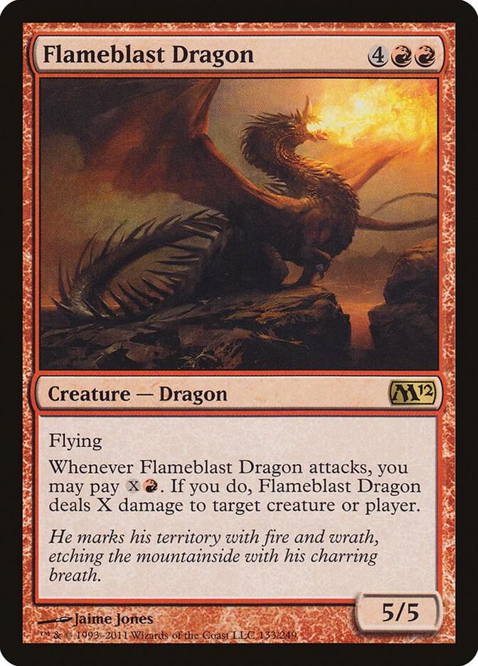 Flameblast Dragon 133 Magic 2012 (M12) MTG R Foil LP