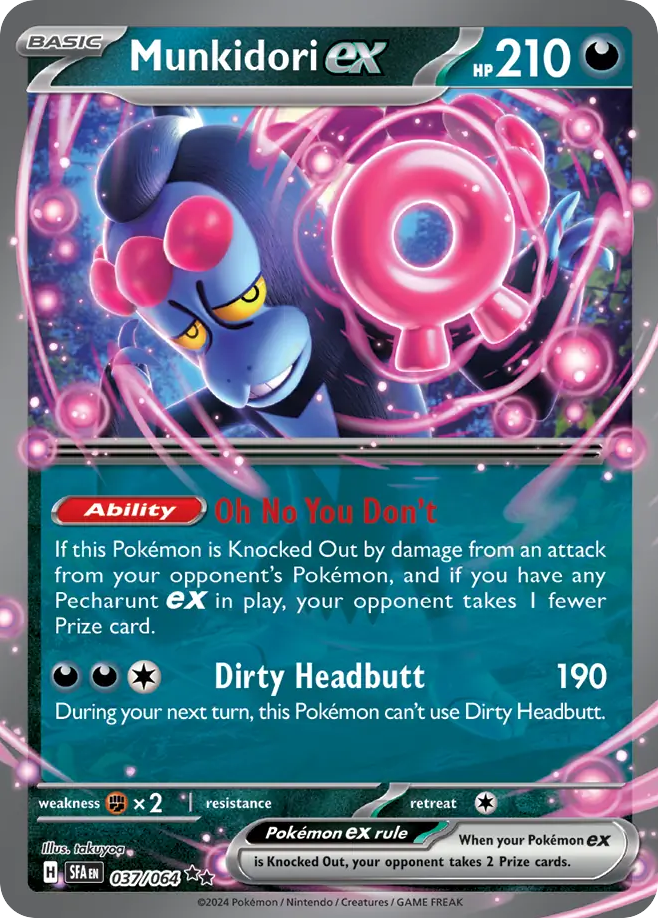 Munkidori ex 037/064 Shrouded Fable Pokemon Double Rare Holo NM