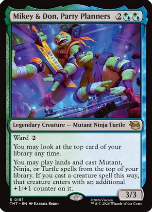 Mikey & Don, Party Planners 0157 Teenage Mutant Ninja Turtles MTG R NM