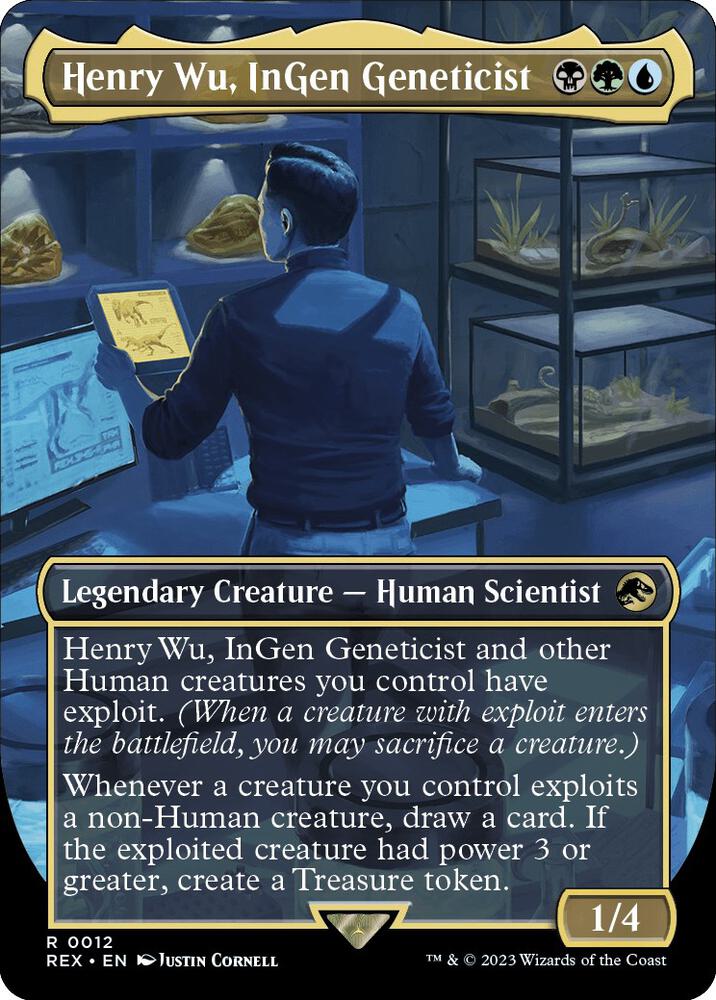 Henry Wu, InGen Geneticist (Borderless) 12 Jurassic World Collection MTG Foil NM