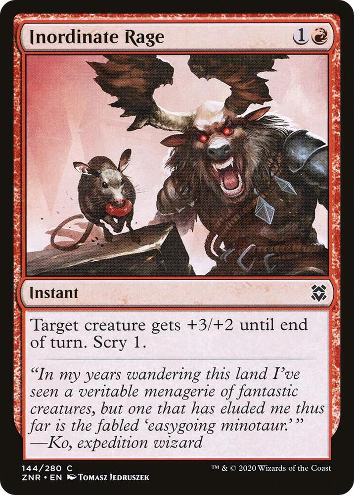 Inordinate Rage 144 Zendikar Rising MTG C NM