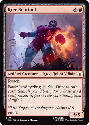 Kree Sentinel 141 Marvel Super Heroes MTG C Foil NM