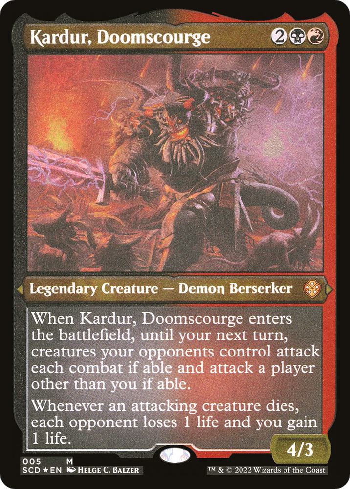 Kardur, Doomscourge (Foil Etched) 5 Starter Commander Decks MTG Mythic Foil NM