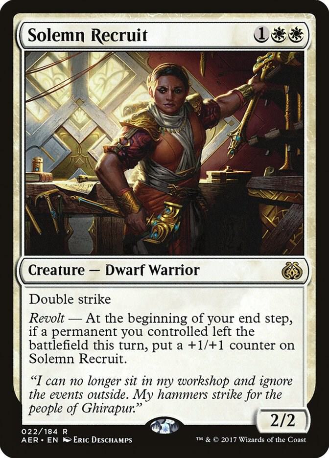 Solemn Recruit 22 Aether Revolt MTG R NM