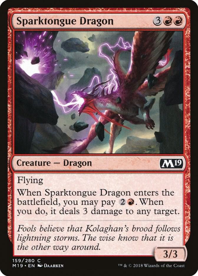 Sparktongue Dragon 159 Core Set 2019 MTG C NM