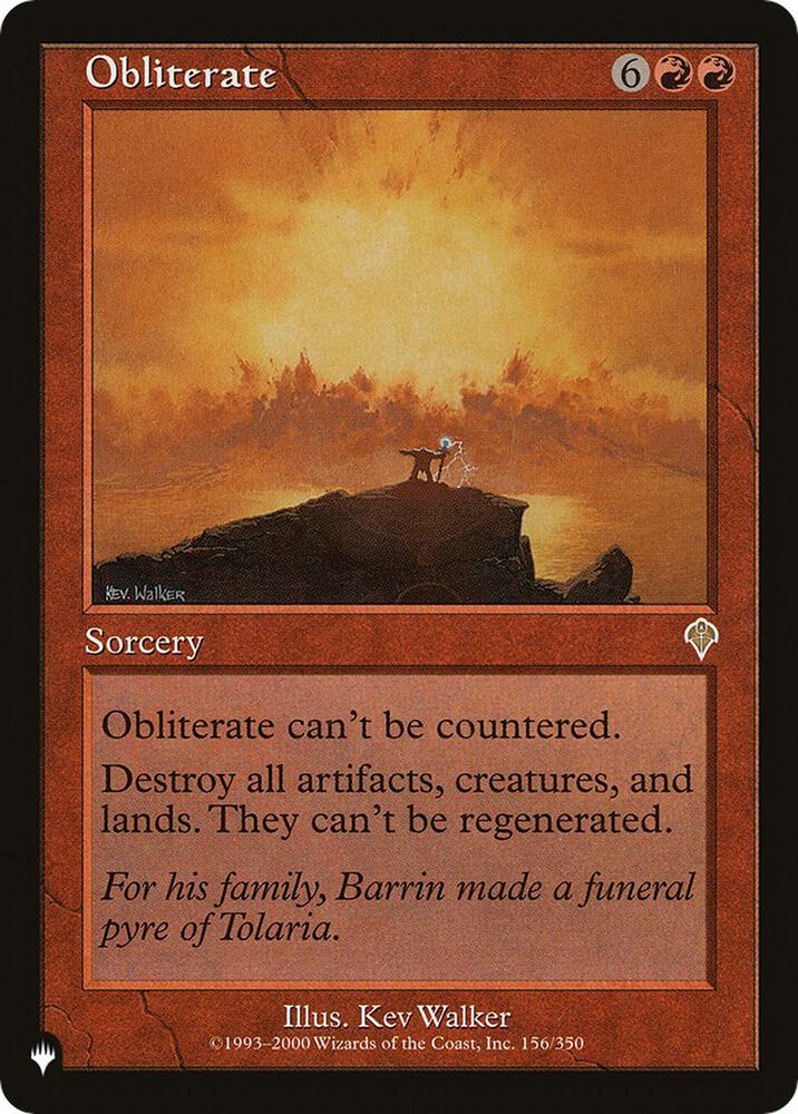 Obliterate 156/350 The List Reprints MTG R NM