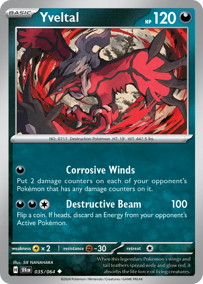 Yveltal 035/064 Shrouded Fable Pokemon UC NM