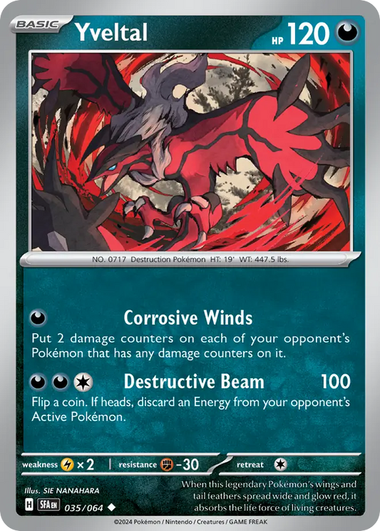 Yveltal 035/064 Shrouded Fable Pokemon UC NM
