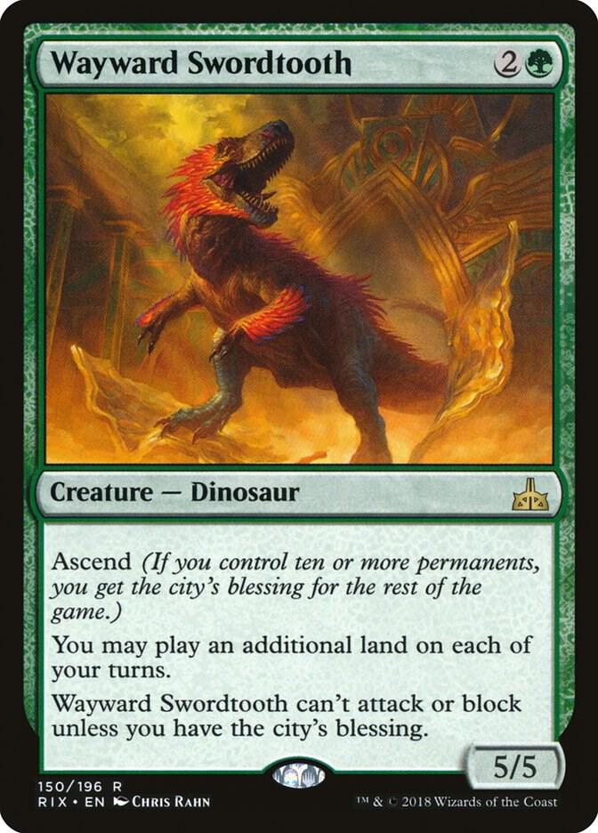 Wayward Swordtooth 150 Rivals of Ixalan MTG R NM