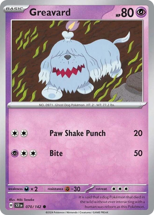 Greavard 70/142 Stellar Crown Pokemon C NM