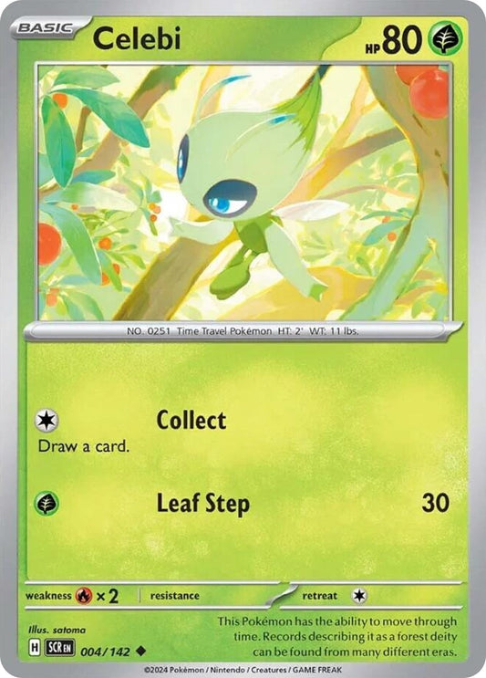 Celebi 4/142 Stellar Crown Pokemon UC NM