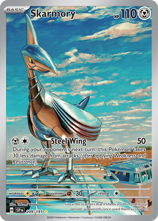 Skarmory 209/191 Surging Sparks Pokemon Illustration Rare Holo NM