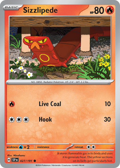 Sizzlipede 027/191 Surging Sparks Pokemon C NM