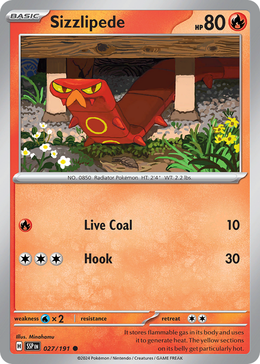 Sizzlipede 027/191 Surging Sparks Pokemon C NM
