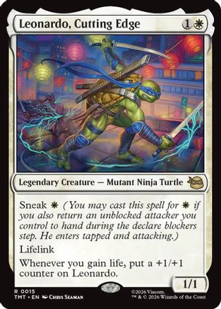 Leonardo, Cutting Edge 0015 Teenage Mutant Ninja Turtles MTG R NM
