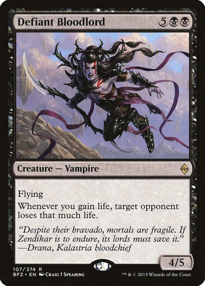 Defiant Bloodlord 107 Battle for Zendikar MTG R Foil NM