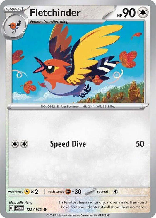 Fletchinder 122/142 Stellar Crown Pokemon C NM
