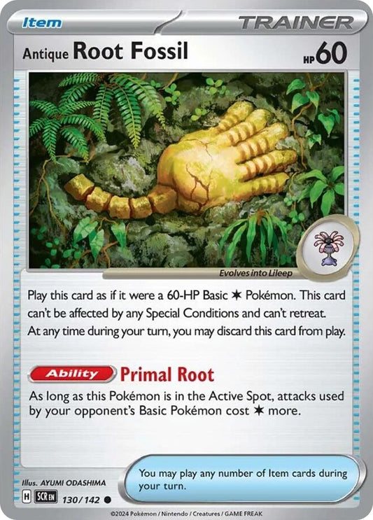 Antique Root Fossil 130/142 Stellar Crown Pokemon C NM