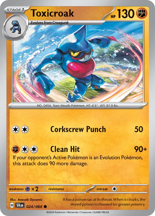 Toxicroak 024/064 Shrouded Fable Pokemon C NM
