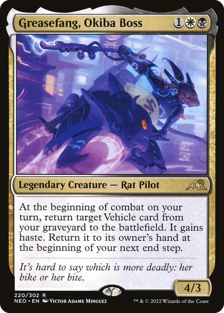 Greasefang, Okiba Boss 220 Kamigawa: Neon Dynasty MTG R NM