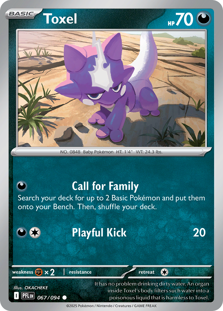 Toxel 067/094 Phantasmal Flames Pokemon C NM
