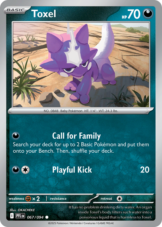 Toxel 067/094 Phantasmal Flames Pokemon C NM