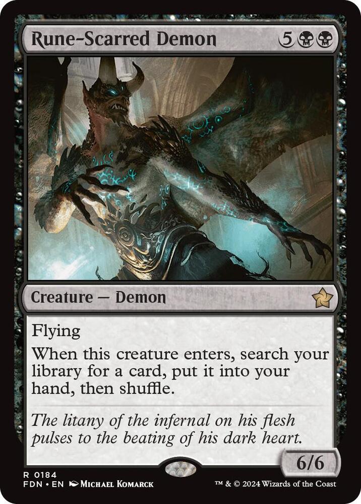 Rune-Scarred Demon 184 Foundations MTG R NM