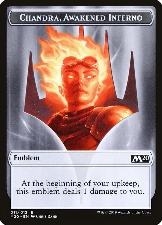 Emblem - Chandra, Awakened Inferno 11 Core Set 2020 MTG Token LP