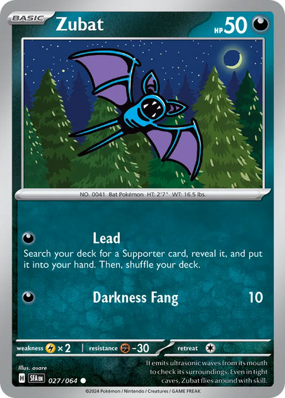 Zubat 027/064 Shrouded Fable Pokemon C NM