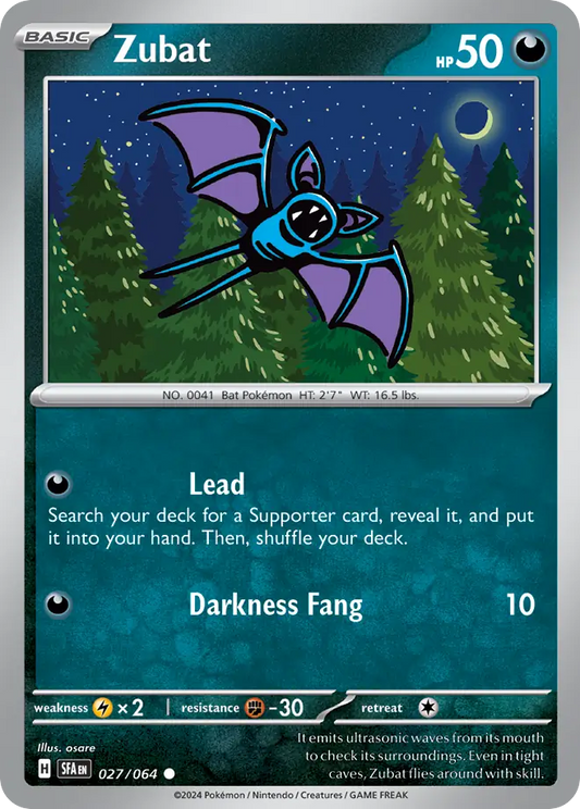Zubat 027/064 Shrouded Fable Pokemon C NM